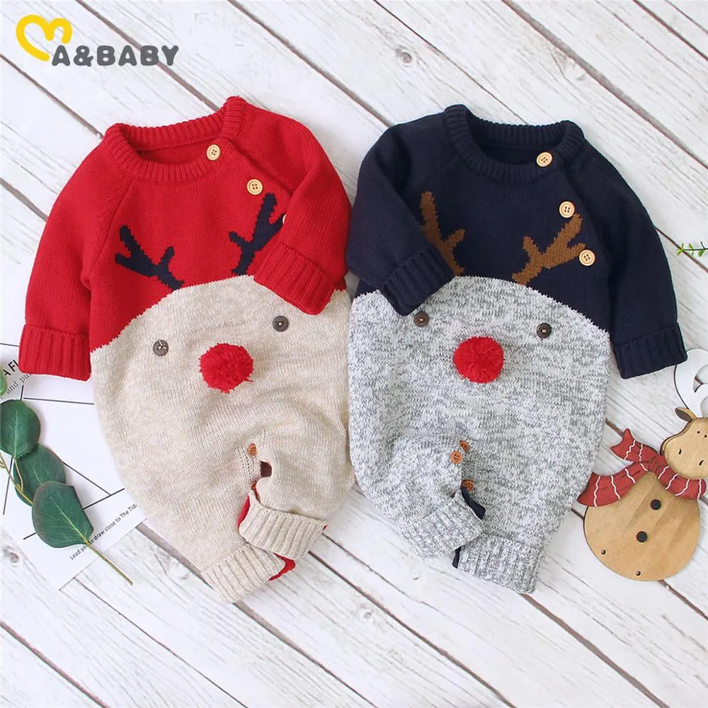 0-18M Knitted Christmas Romper