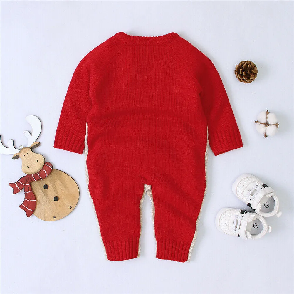 0-18M Knitted Christmas Romper