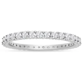 1 Carat Round Diamond Eternity Ring In 14 Karat White Gold