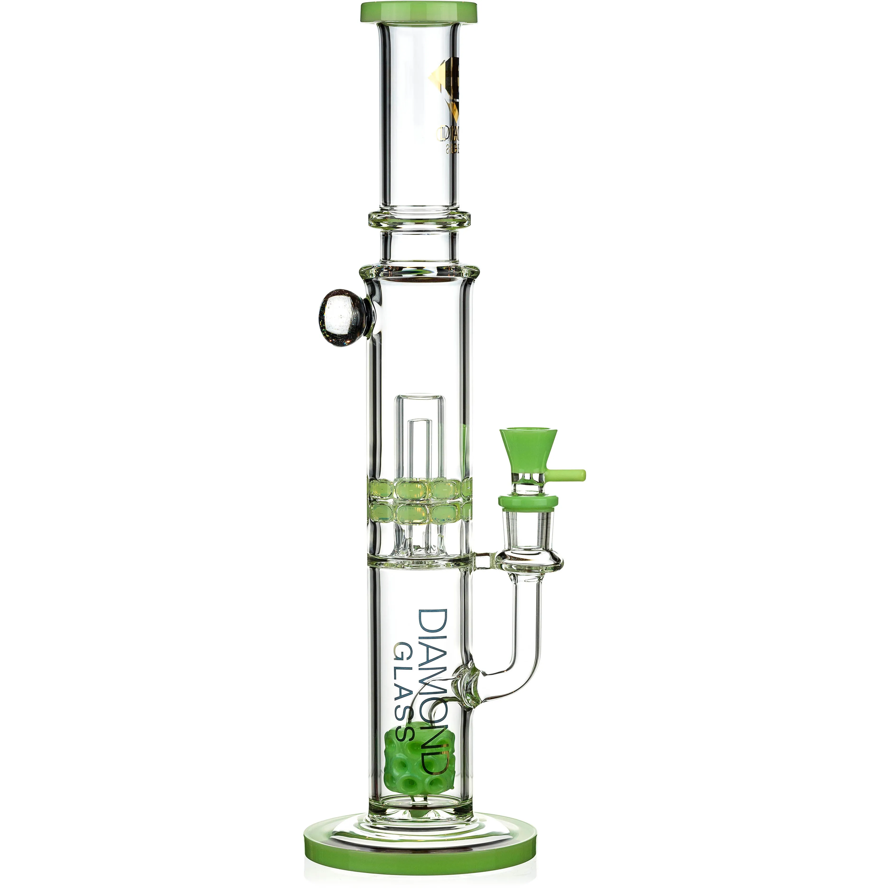 16 Moonrock Ratchet Swiss Perc Bong, by Diamond Glass