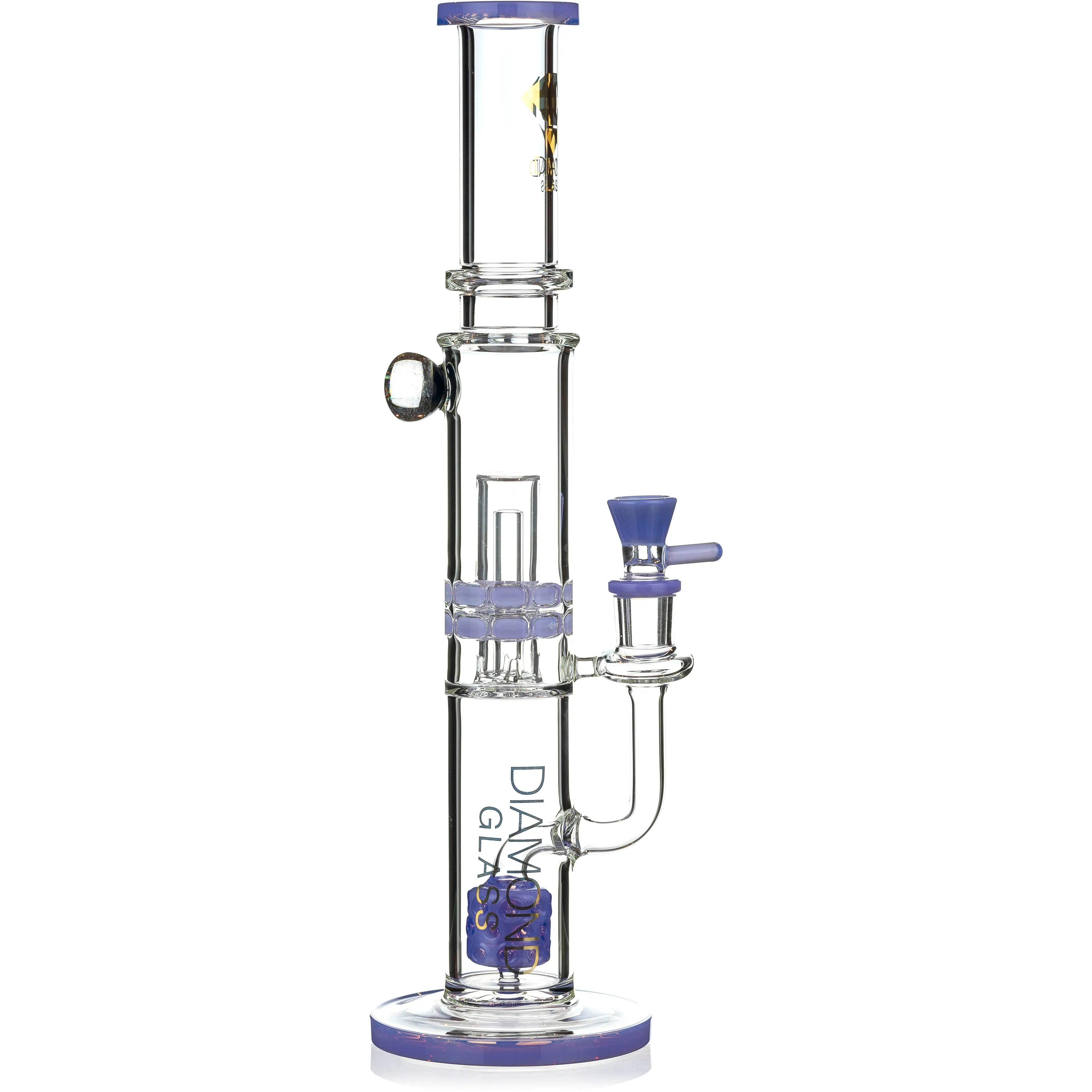 16 Moonrock Ratchet Swiss Perc Bong, by Diamond Glass