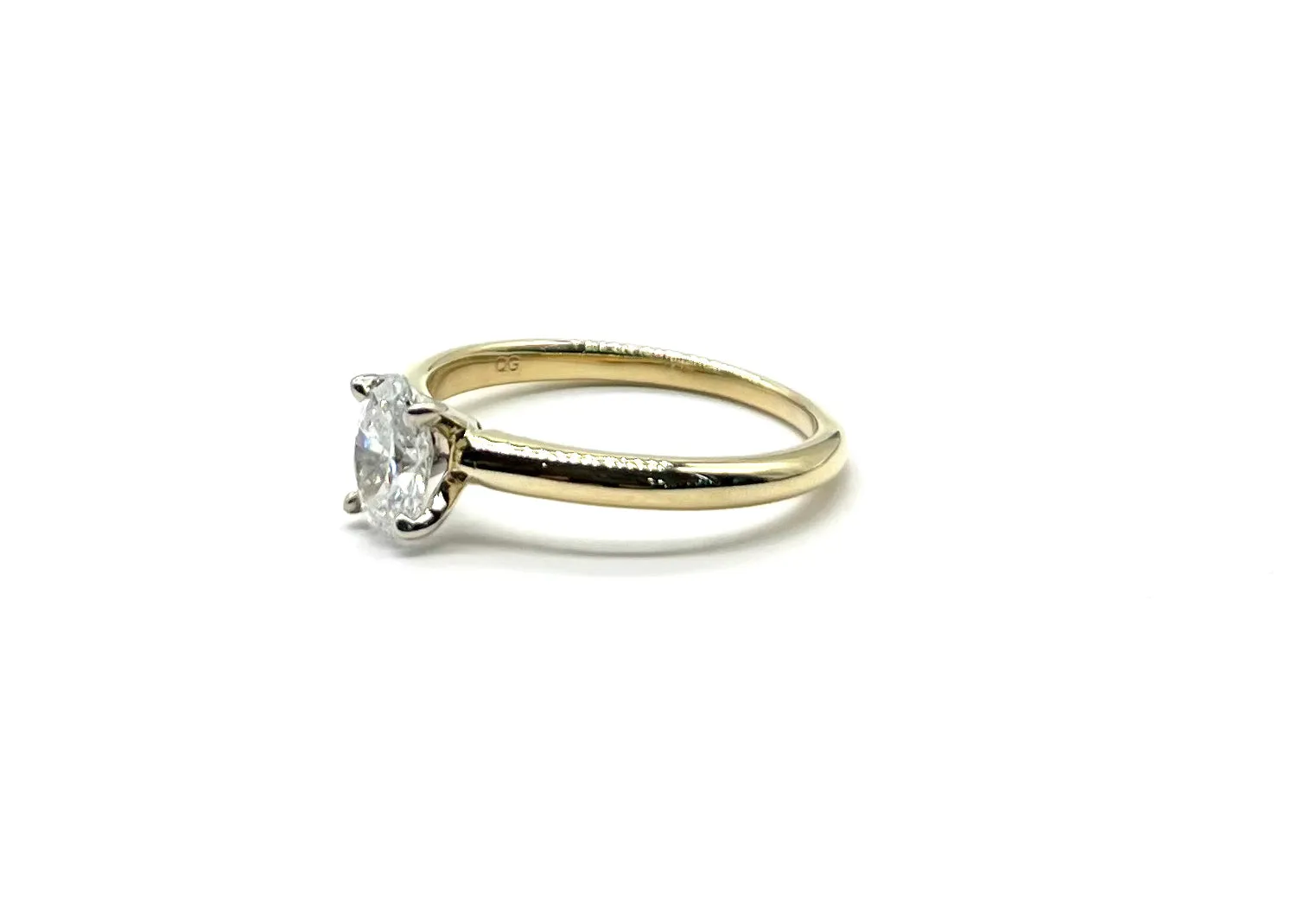 3/4 Carat Lab Grown Oval Diamond Engagement Ring