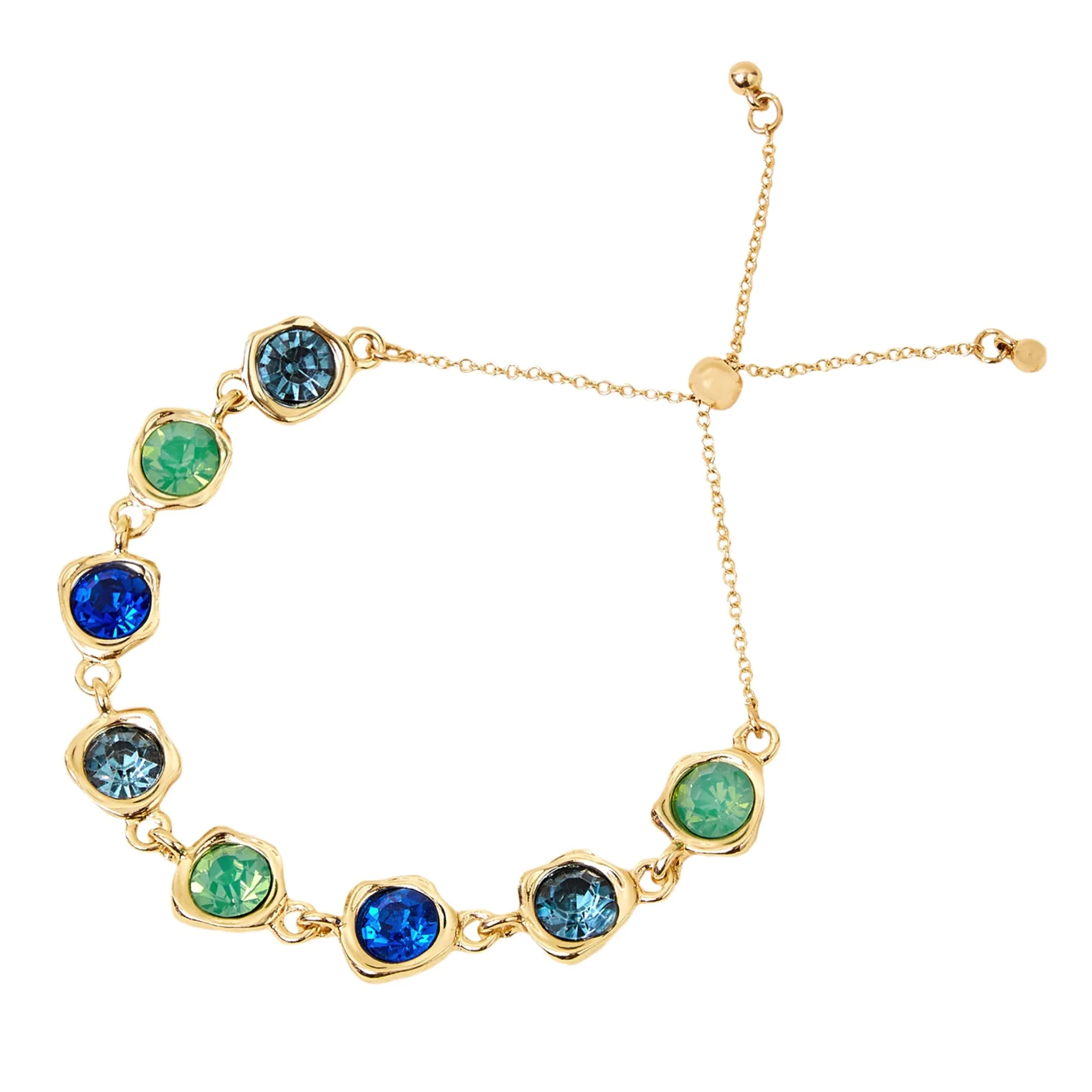 Accessorize London Women's Green Molten Gem Bracelet