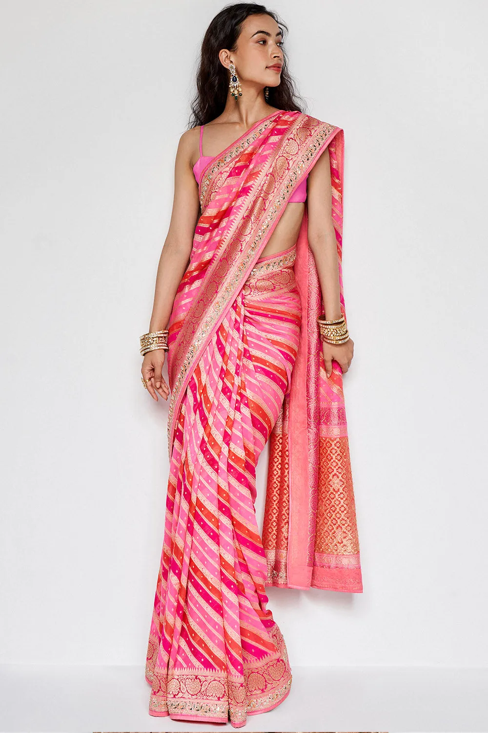 Aheli Benarasi Saree - Pink