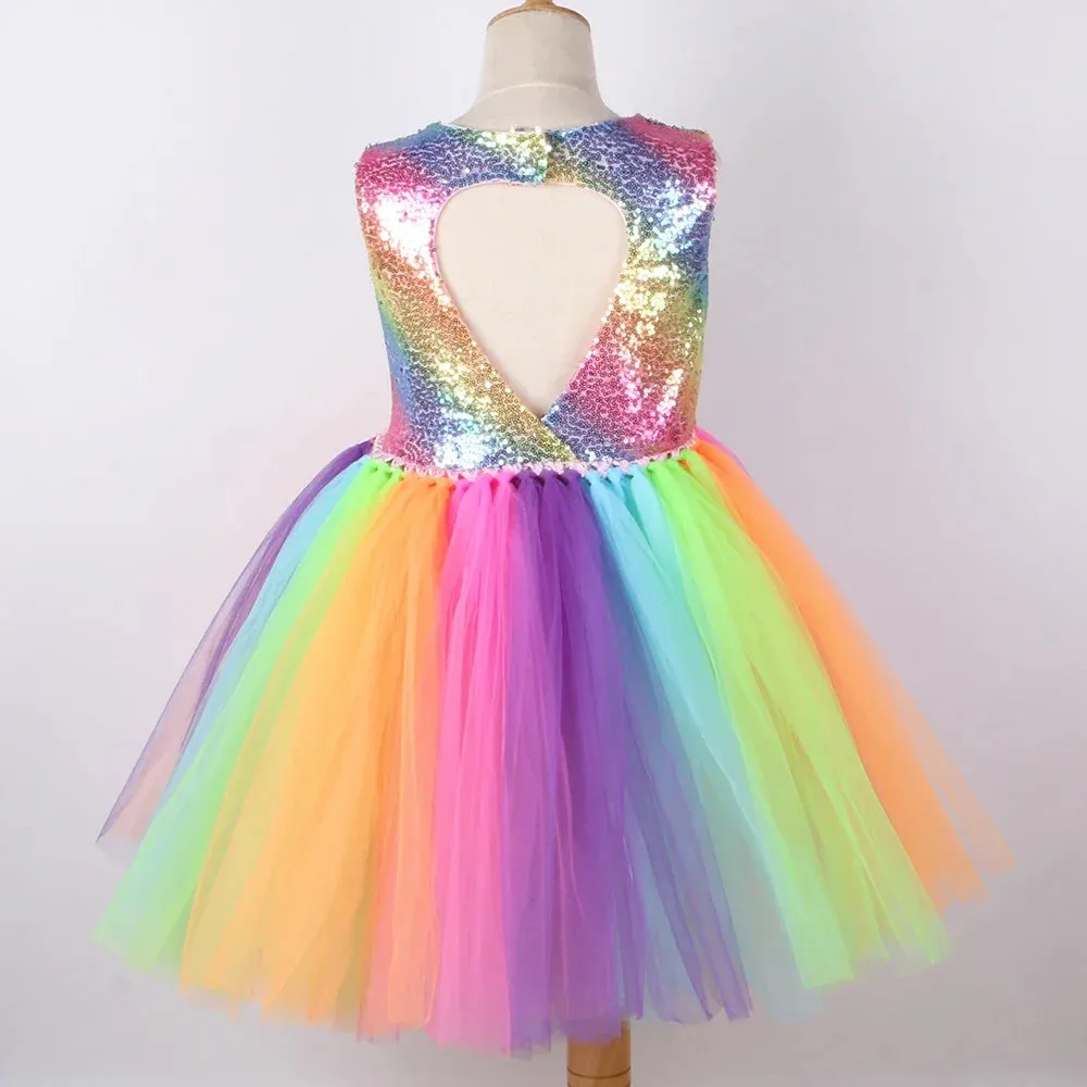 Baby Girl Rainbow Sequin Princess Dress