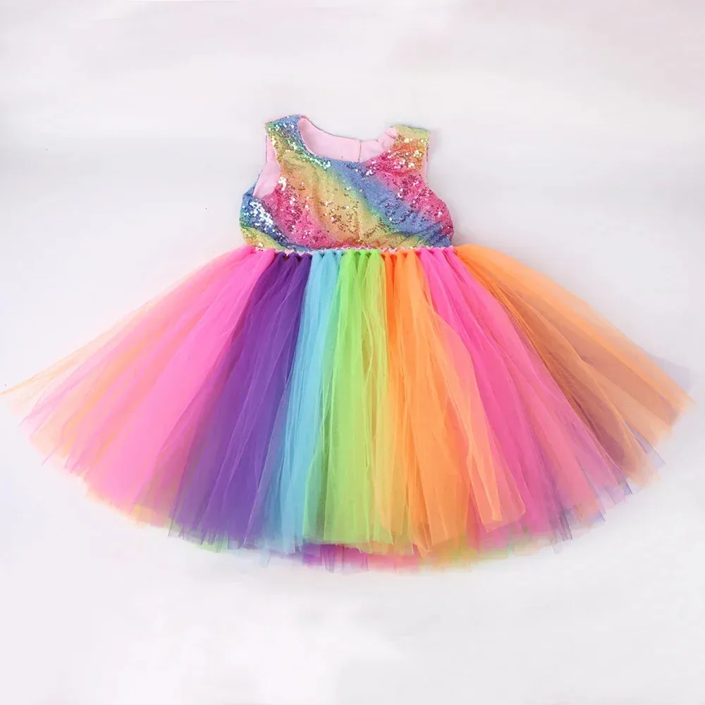 Baby Girl Rainbow Sequin Princess Dress