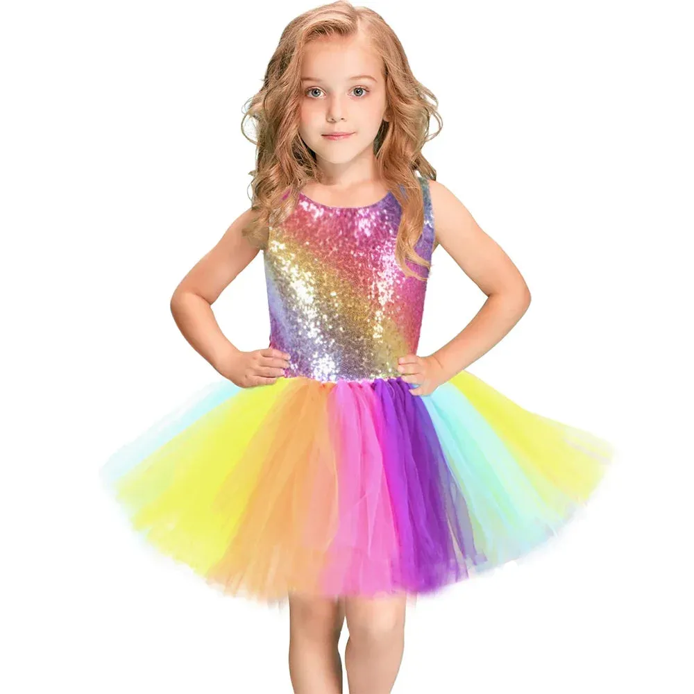 Baby Girl Rainbow Sequin Princess Dress