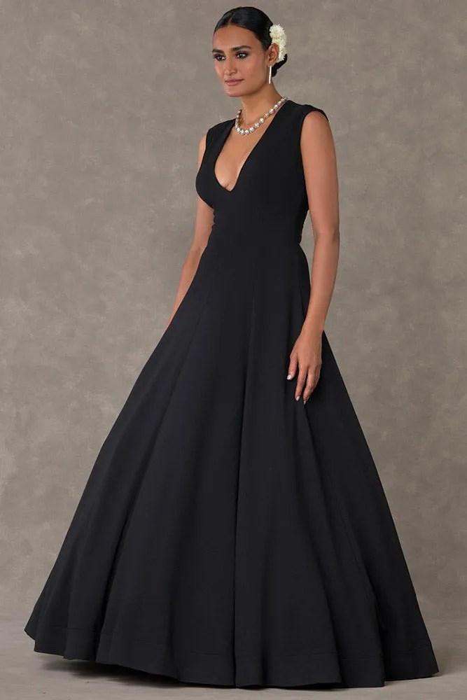 Black Chand Gown Set