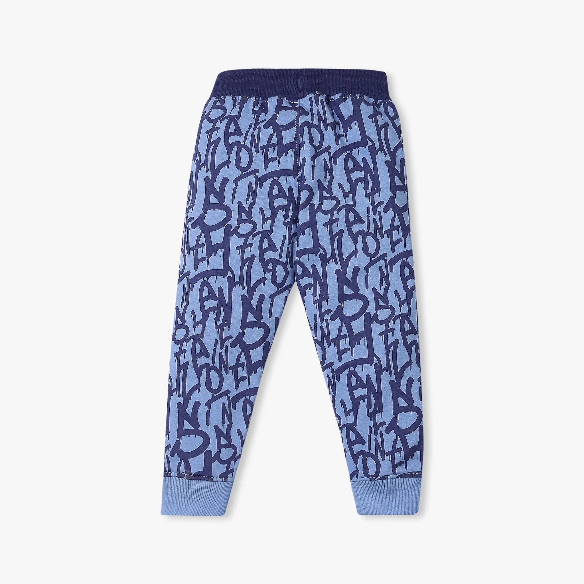 Boy's Regular Fit Printed Mid Rise Trackpants