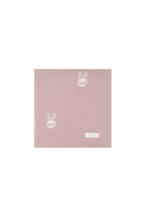 Bunny Knitted Blanket - Powder Pink