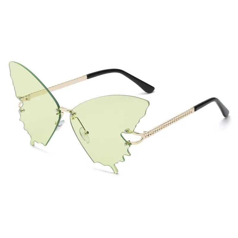 Butterfly Shaped Sunglasses In 5 Different Colors You Choose Pink Blue Green Black Or Purple Gradient Lenses Too UV Protection For Outddor Festivals And Concerts