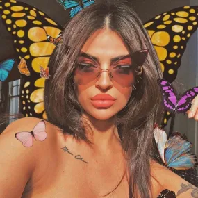 Butterfly Shaped Sunglasses In 5 Different Colors You Choose Pink Blue Green Black Or Purple Gradient Lenses Too UV Protection For Outddor Festivals And Concerts