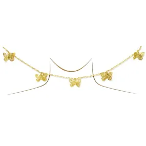 Butterfly Station Gold Dipped Short Necklace