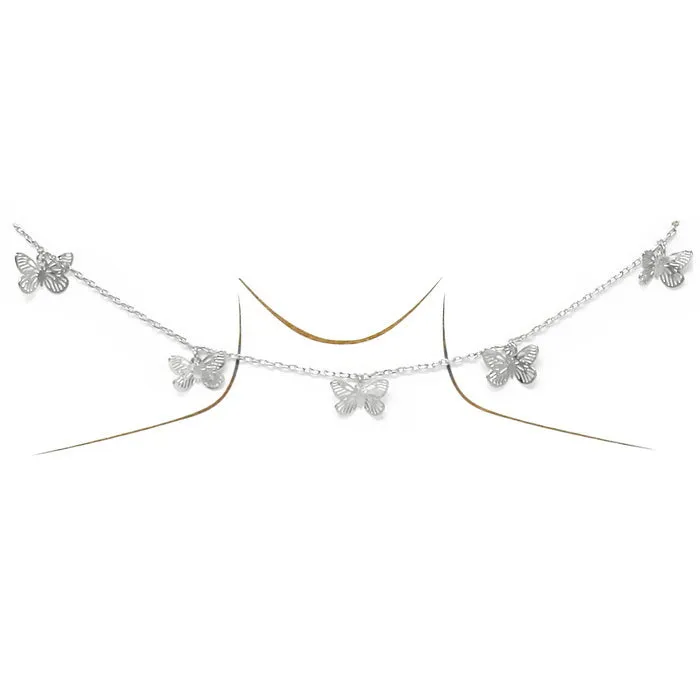 Butterfly Station Gold Dipped Short Necklace