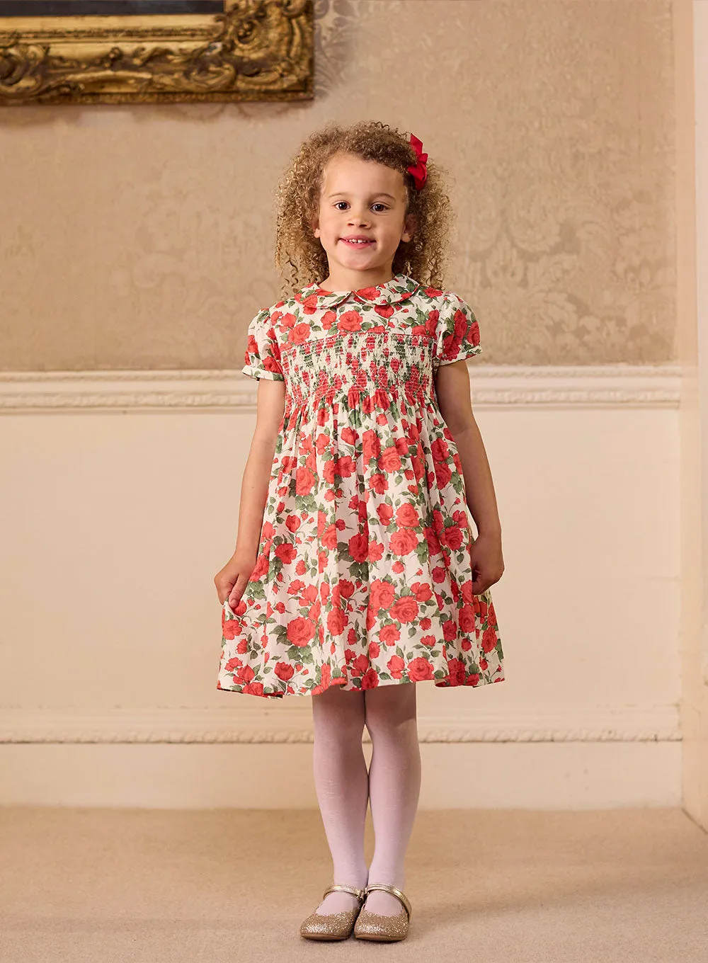 Carline Rose Smocked Party Dress