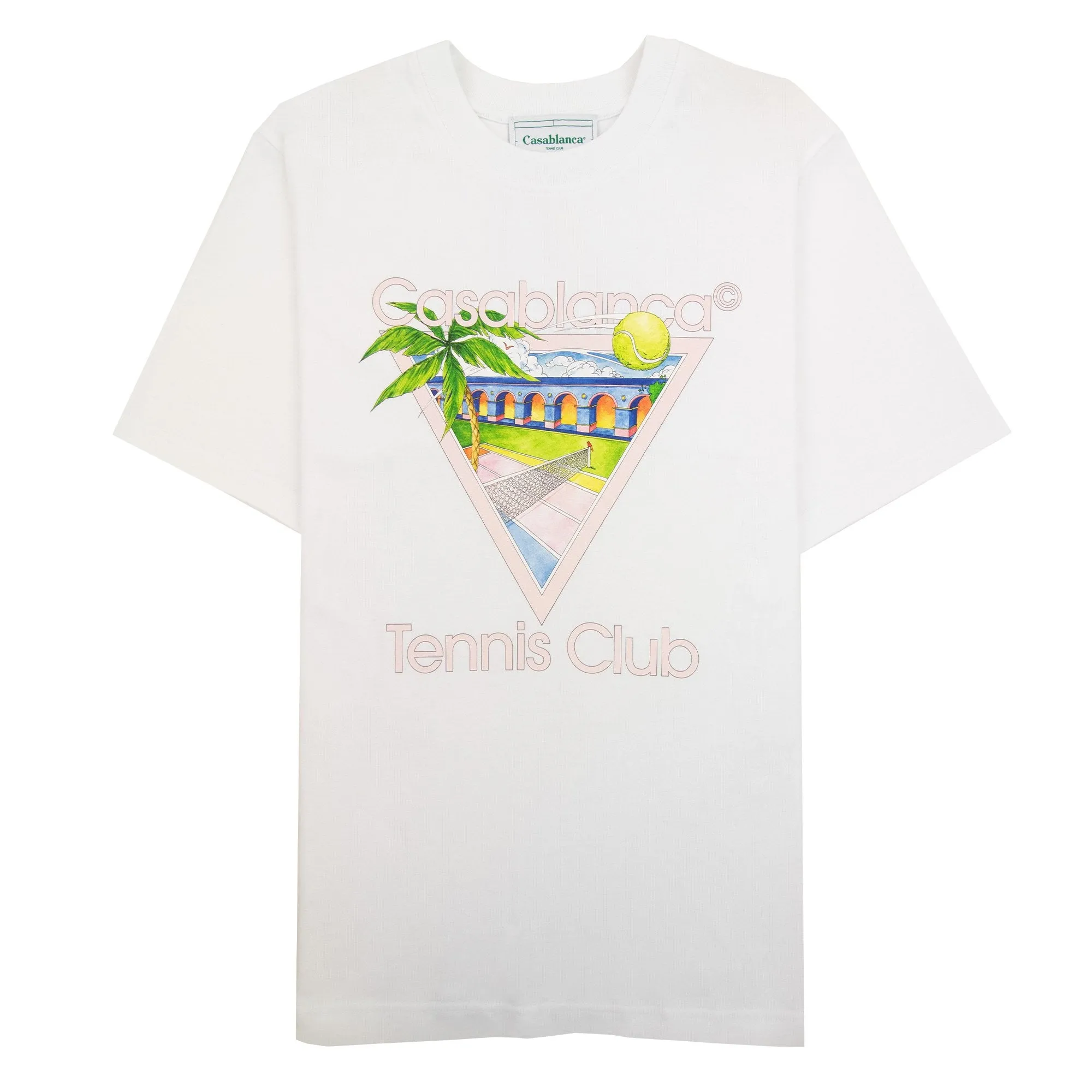 CASABLANCA Tennis Club Icon Screen Printed T-shirt White