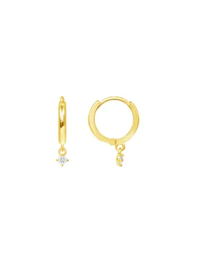 Charmed Gold Huggie Earrings 14K