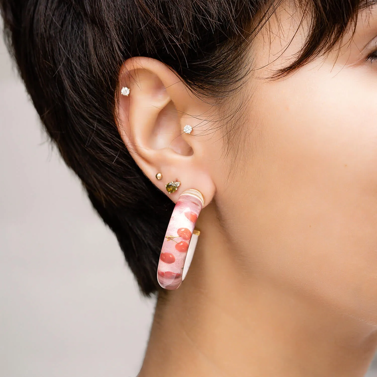 Cherry on Top Illusion Hoop Earrings