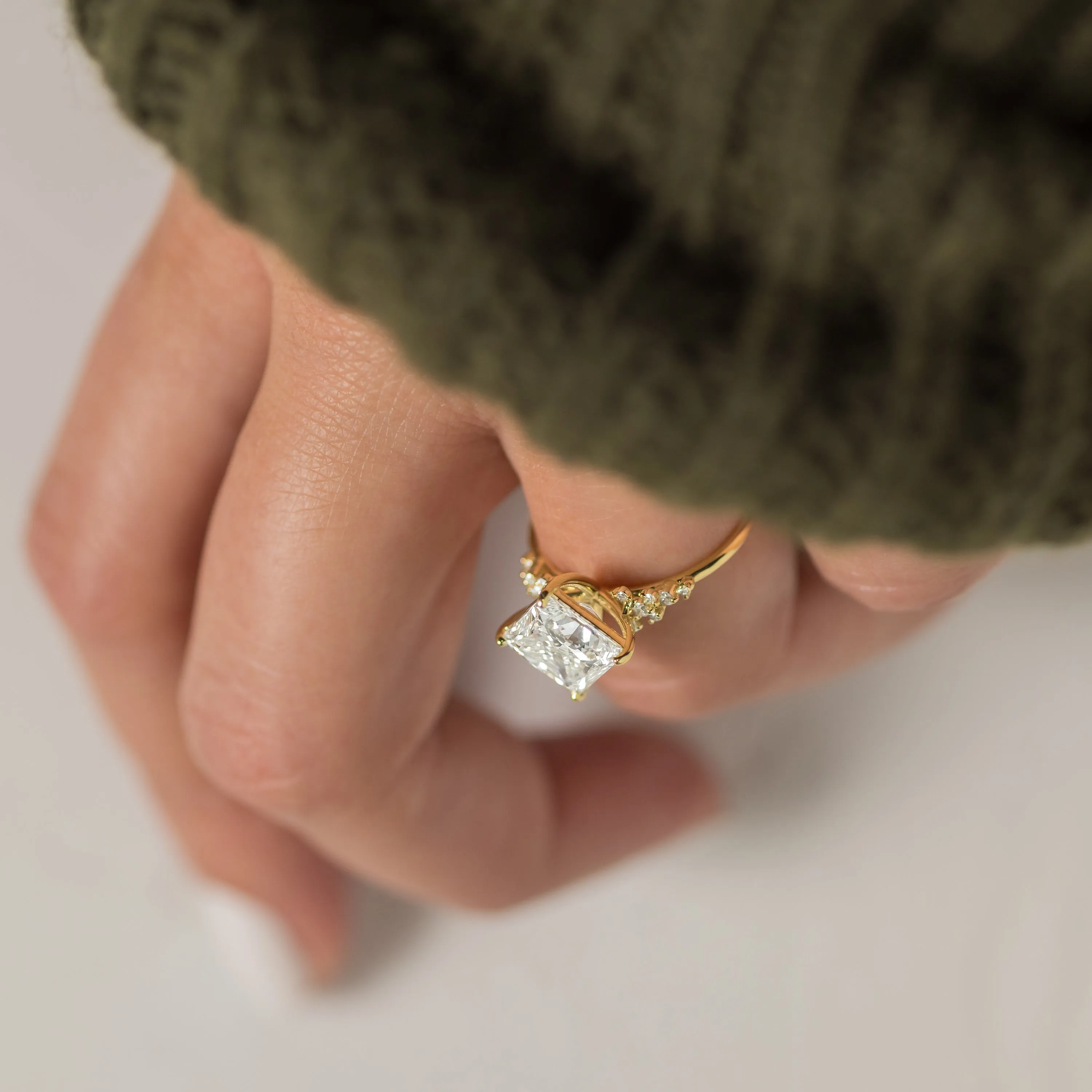 Damask Ring, Princess Cut