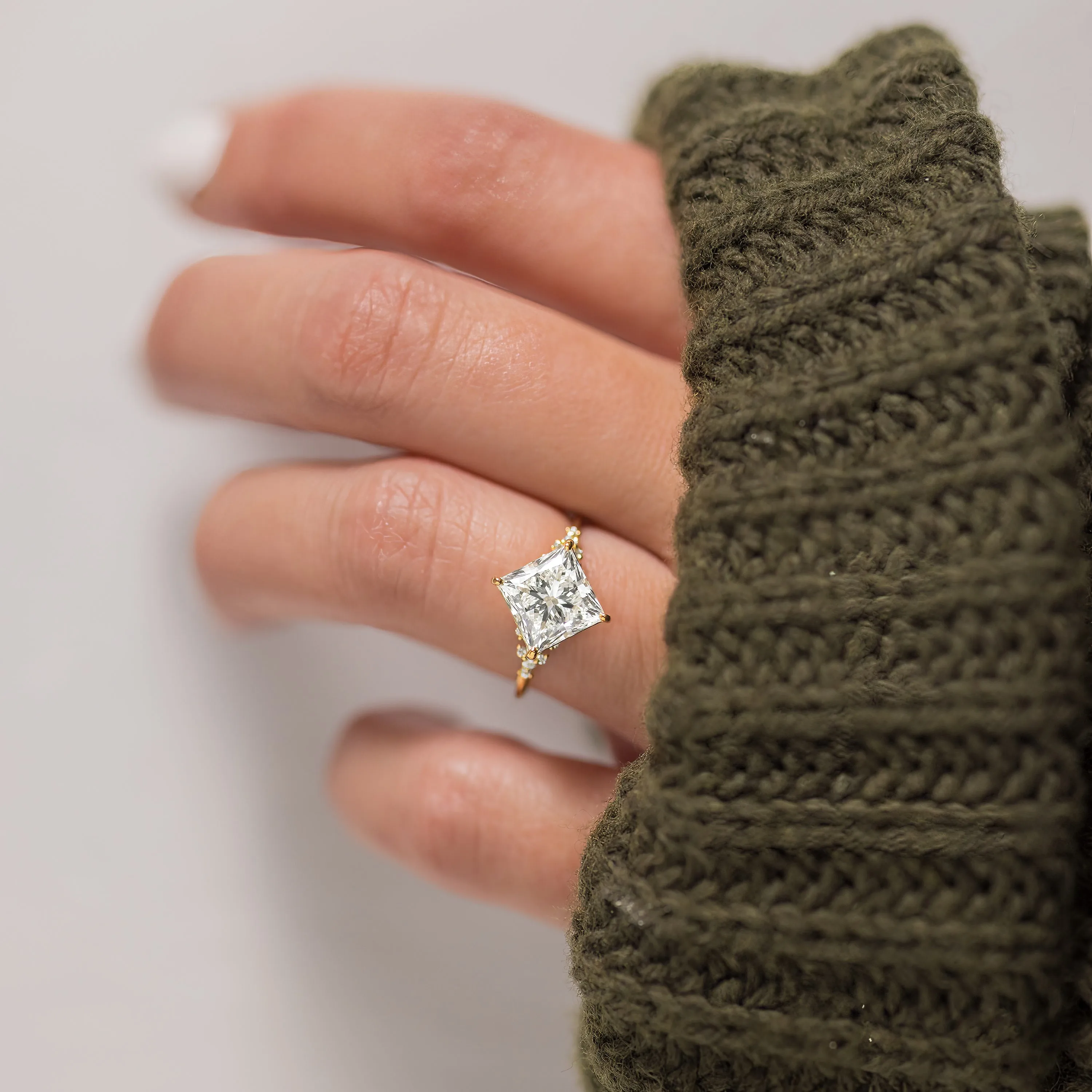 Damask Ring, Princess Cut