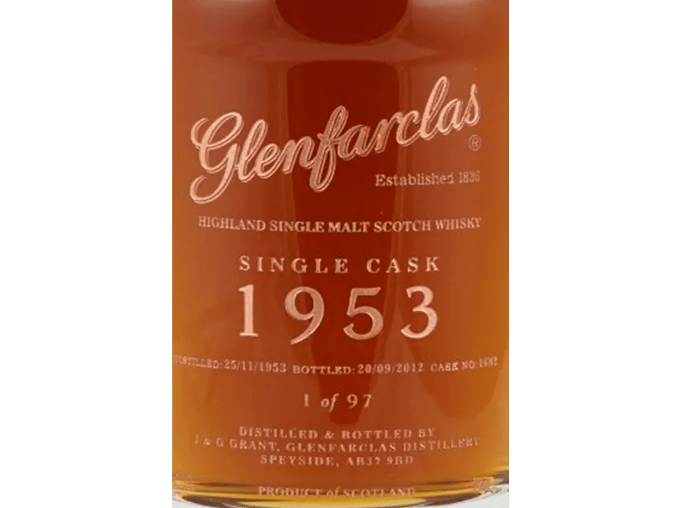 Glenfarclas 1953 - 58 year old single cask whiskey