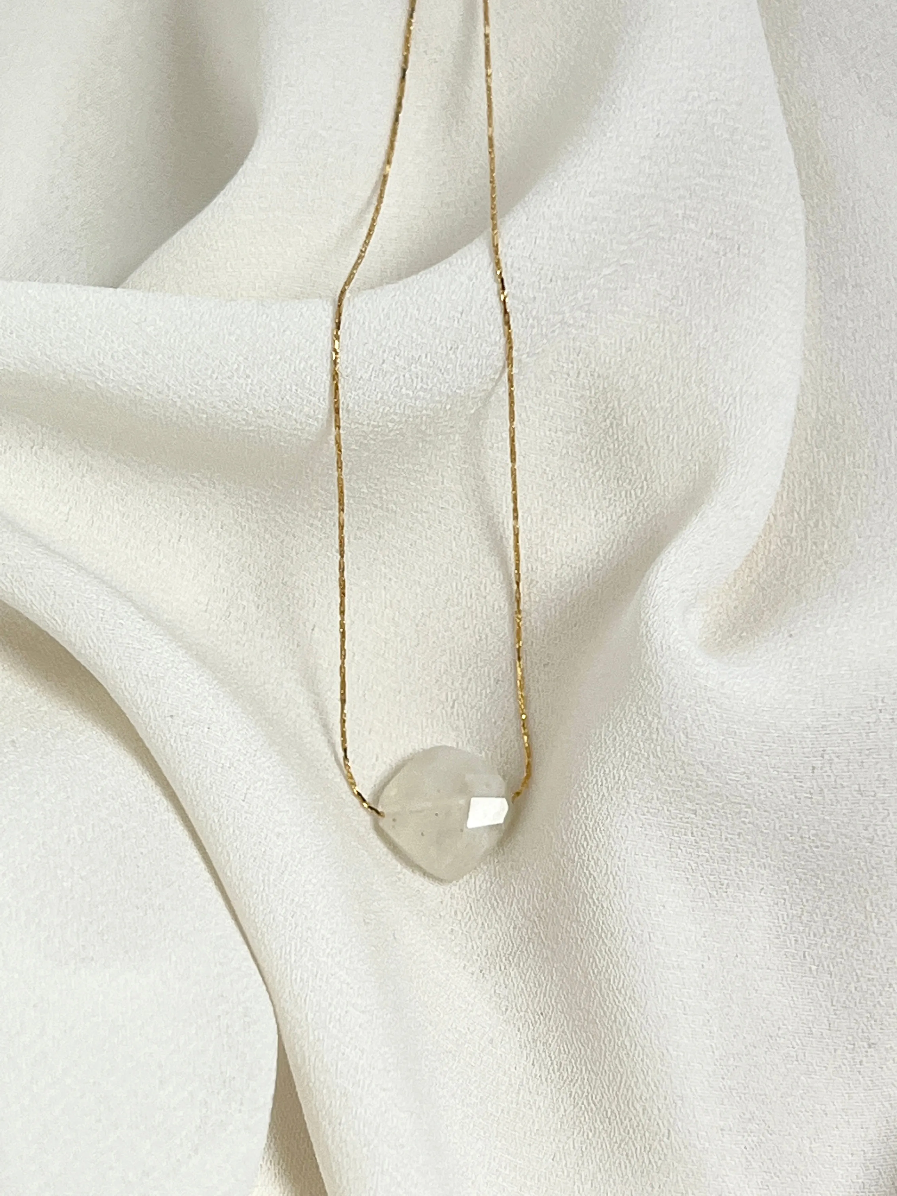 Gold Rainbow Moonstone Necklace