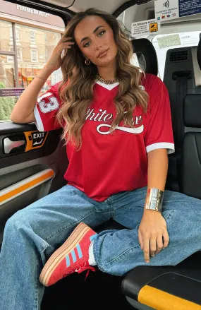 Hit A Home Run Oversized Jersey Red