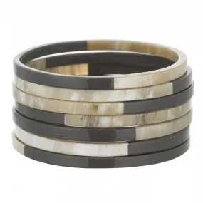 Horn Bangle Set With Lacquer