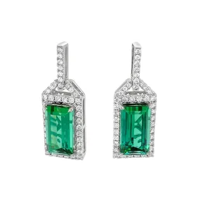 Irisa by Martin Binder Green Tourmaline & Diamond Dangle Earrings