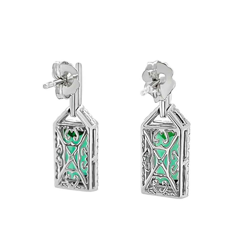 Irisa by Martin Binder Green Tourmaline & Diamond Dangle Earrings