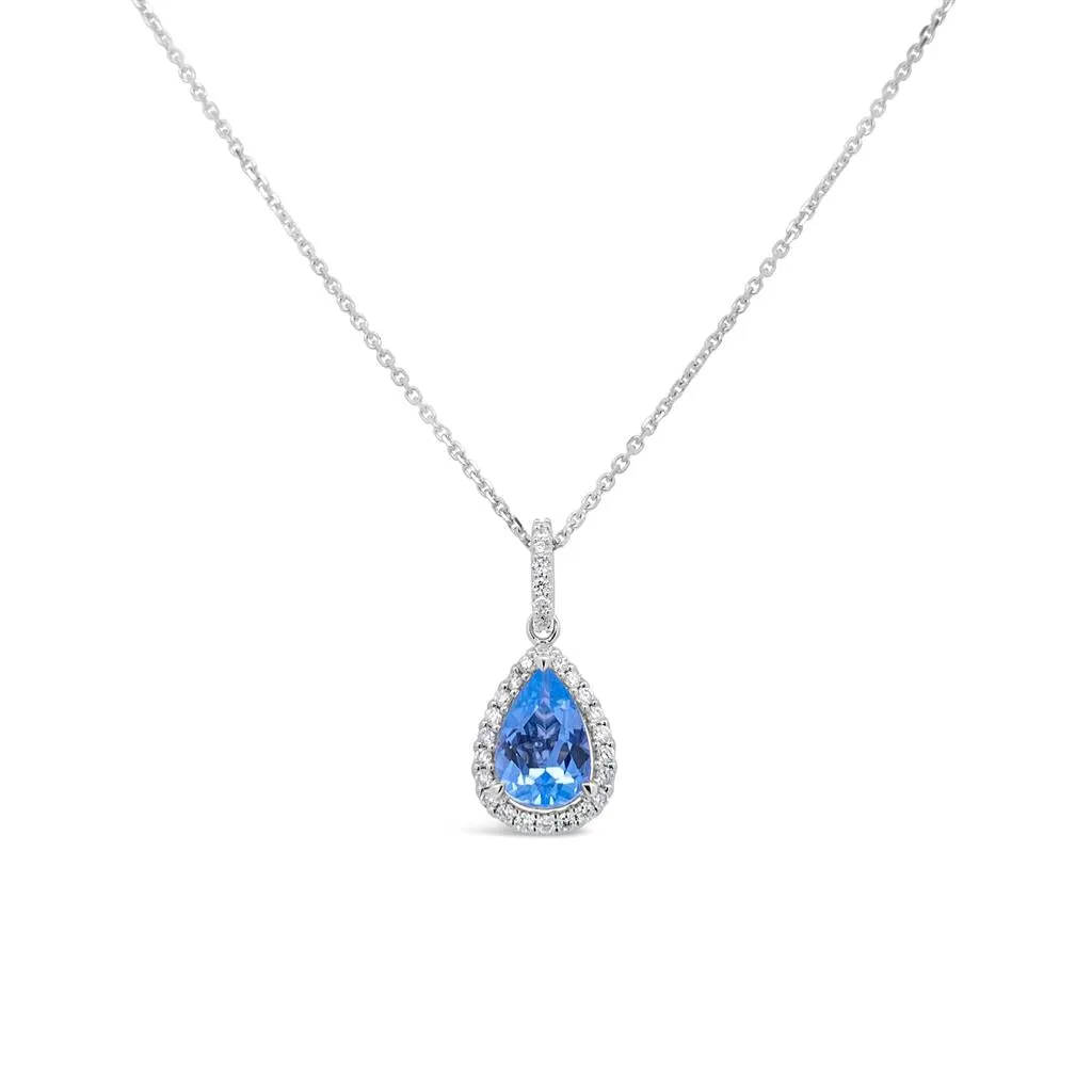 Irisa by Martin Binder Pear Aquamarine & Diamond Necklace