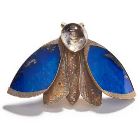 Lapis Lazuli Moth Brooch