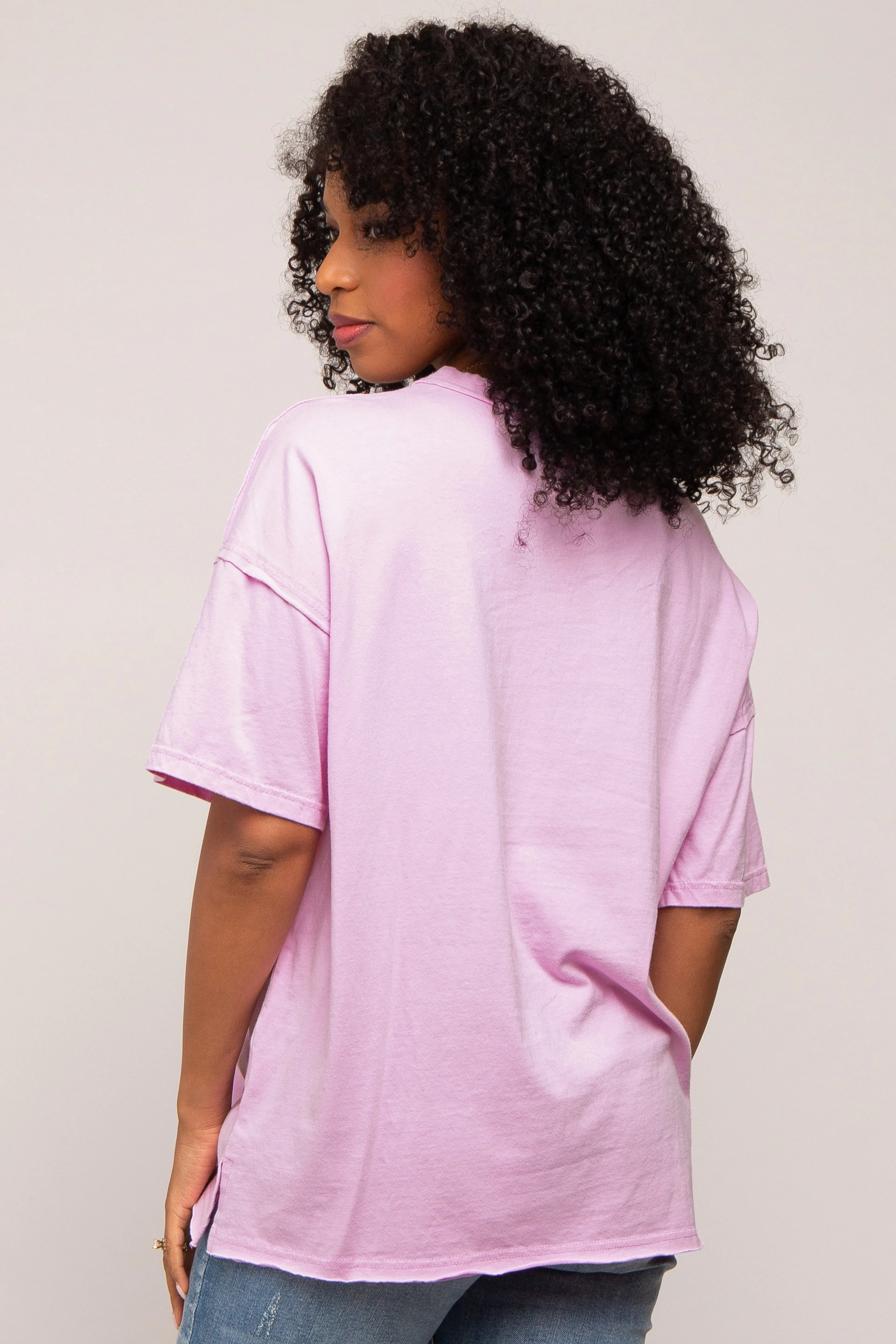 Lavender Exposed Seam Pocket T-Shirt