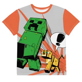 Minecraft Creeper Zoom Kids Short Sleeve T-Shirt