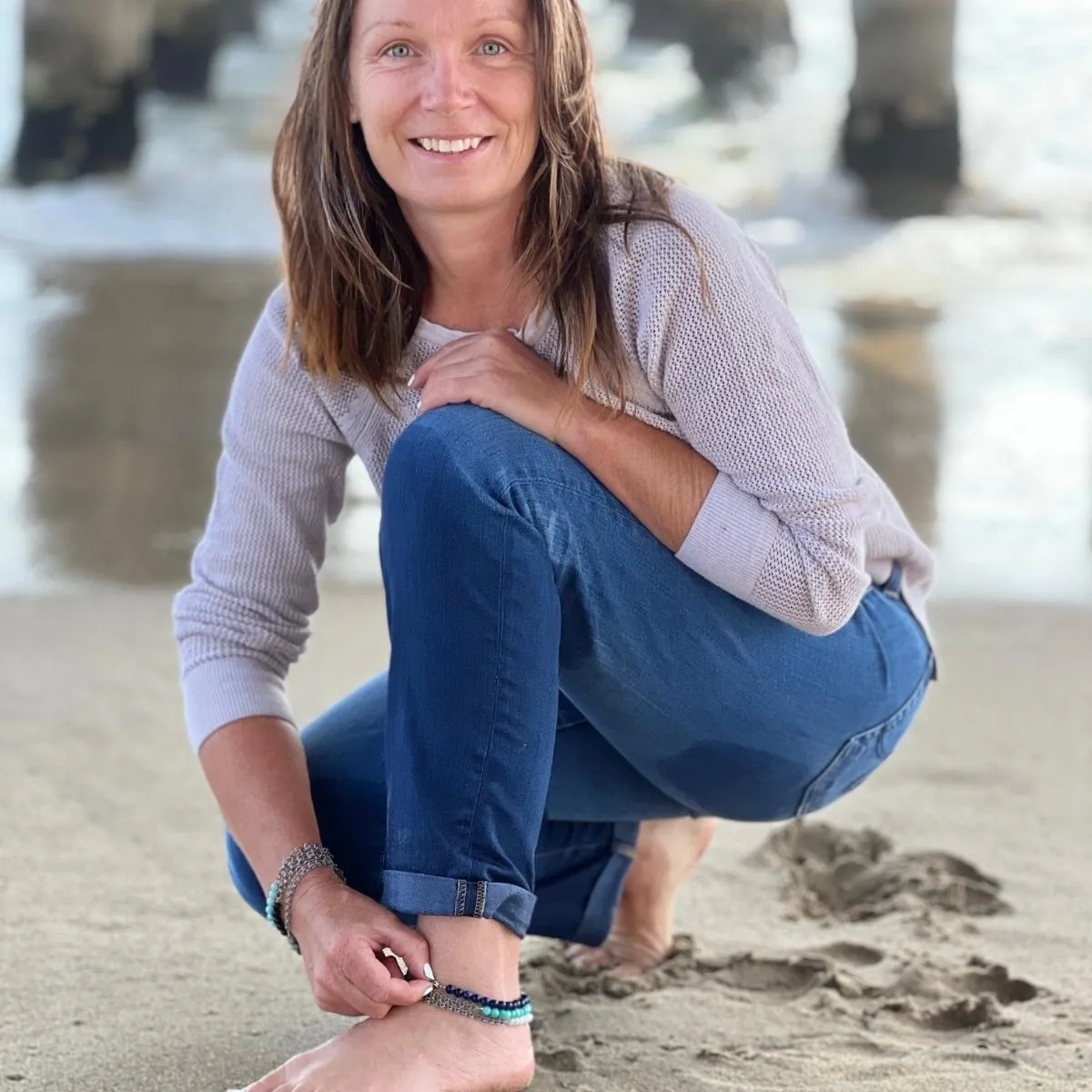 Neptunic SharkSuit Anklet with Moonstone - Sustainable Fashion for Ocean Lovers