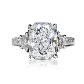 OLIVIA 7 CARAT RADIANT CUT F COLOR VVS1 CLARITY DIAMOND ENGAGEMENT RING 14K WHITE GOLD GIA CERTIFIED 6 CT F VVS1 BY MIKE NEKTA