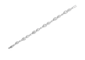 Pave Marquise and Pear CZ Tennis Bracelet