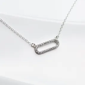 Pavé Oval Pendant Necklace