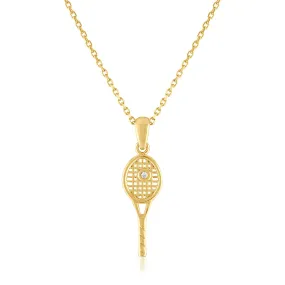 Petite Racquet with bezel CZ pendant