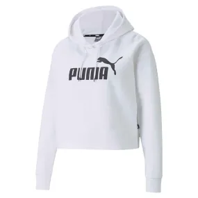 PUMA WOMEN'S ESSENTIAL CROPPED WHITE HOODIE