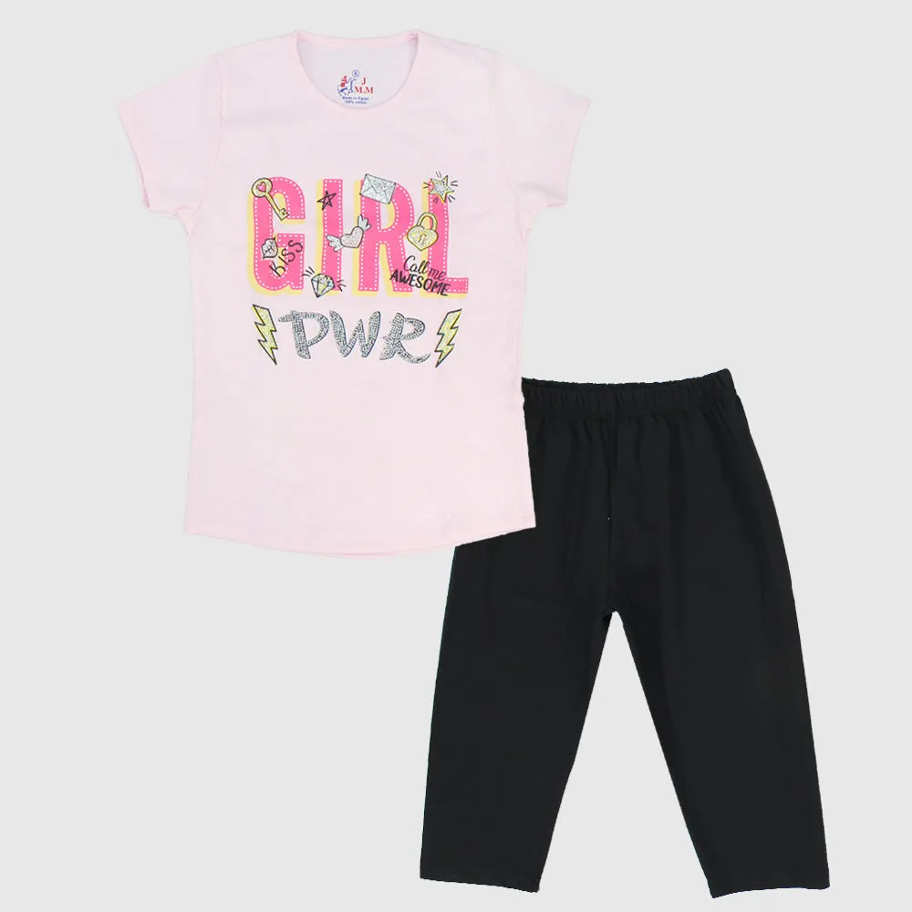 "Girl Power" Short-Sleeved Pajama