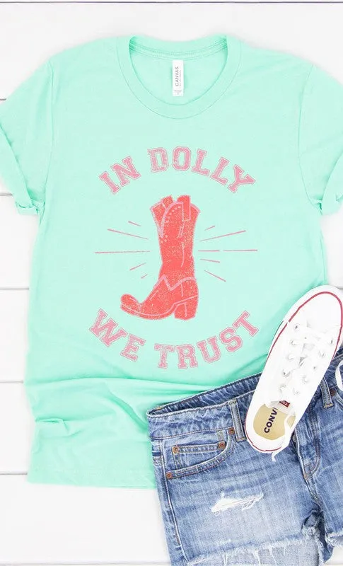 Retro In Dolly We Trust Boot Graphic Tee PLUS