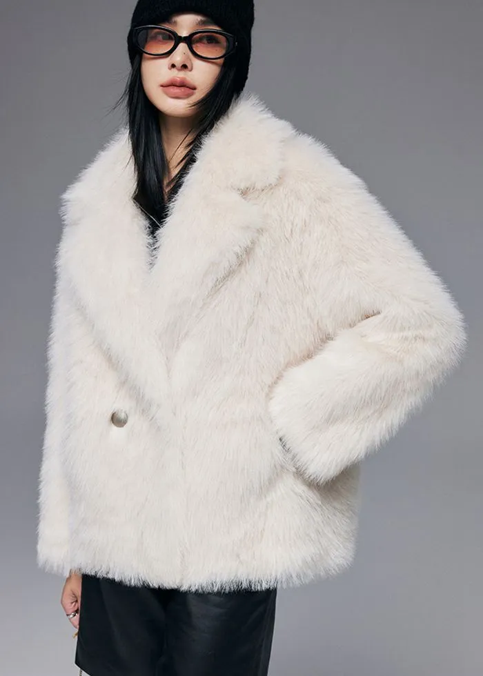 Shana Faux Fox Fur Two Button Short Coat