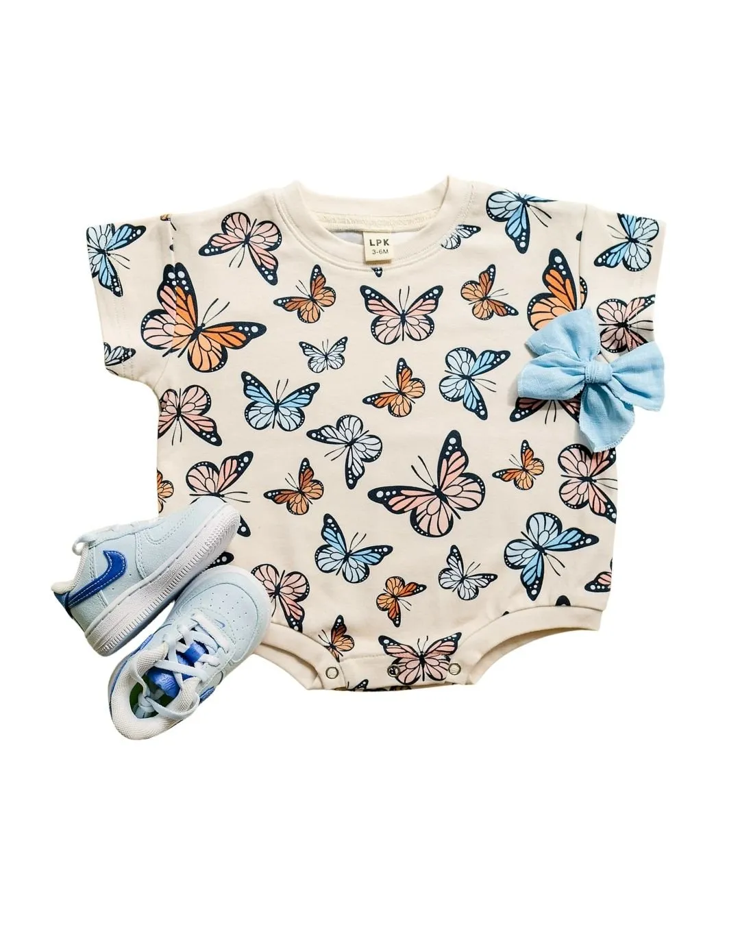 Short Sleeve Bubble Romper | Butterflies