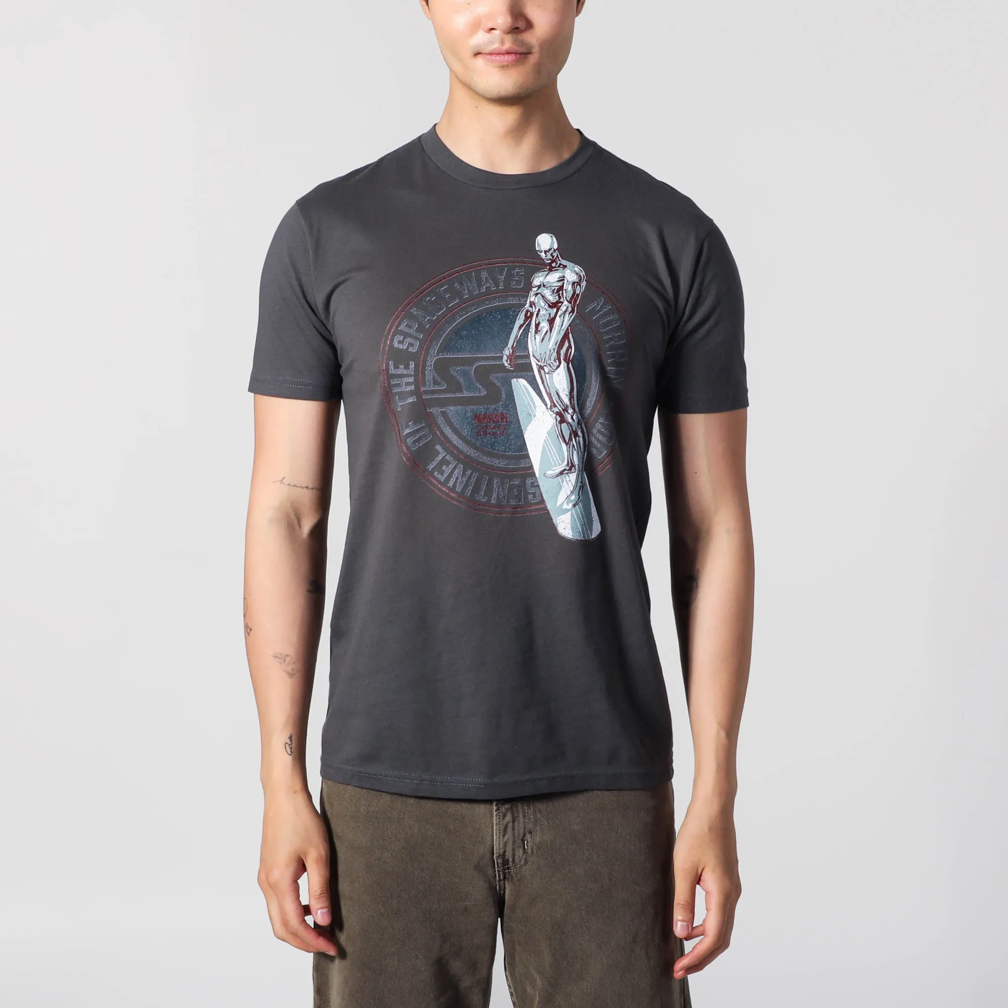 Silver Surfer Sentinel Of The Spaceways Charcoal Tee