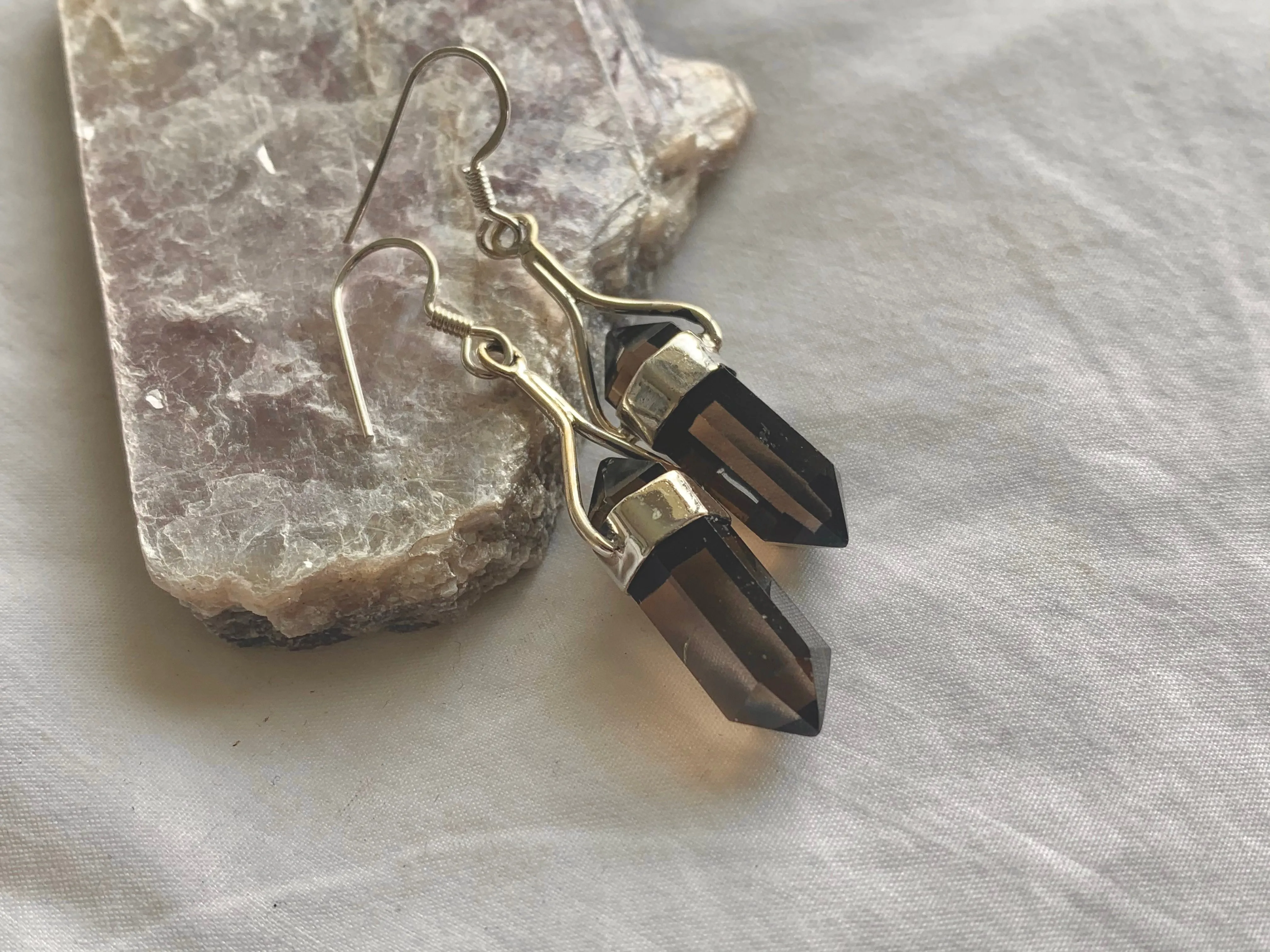 Smoky Quartz Alena Earrings - Small