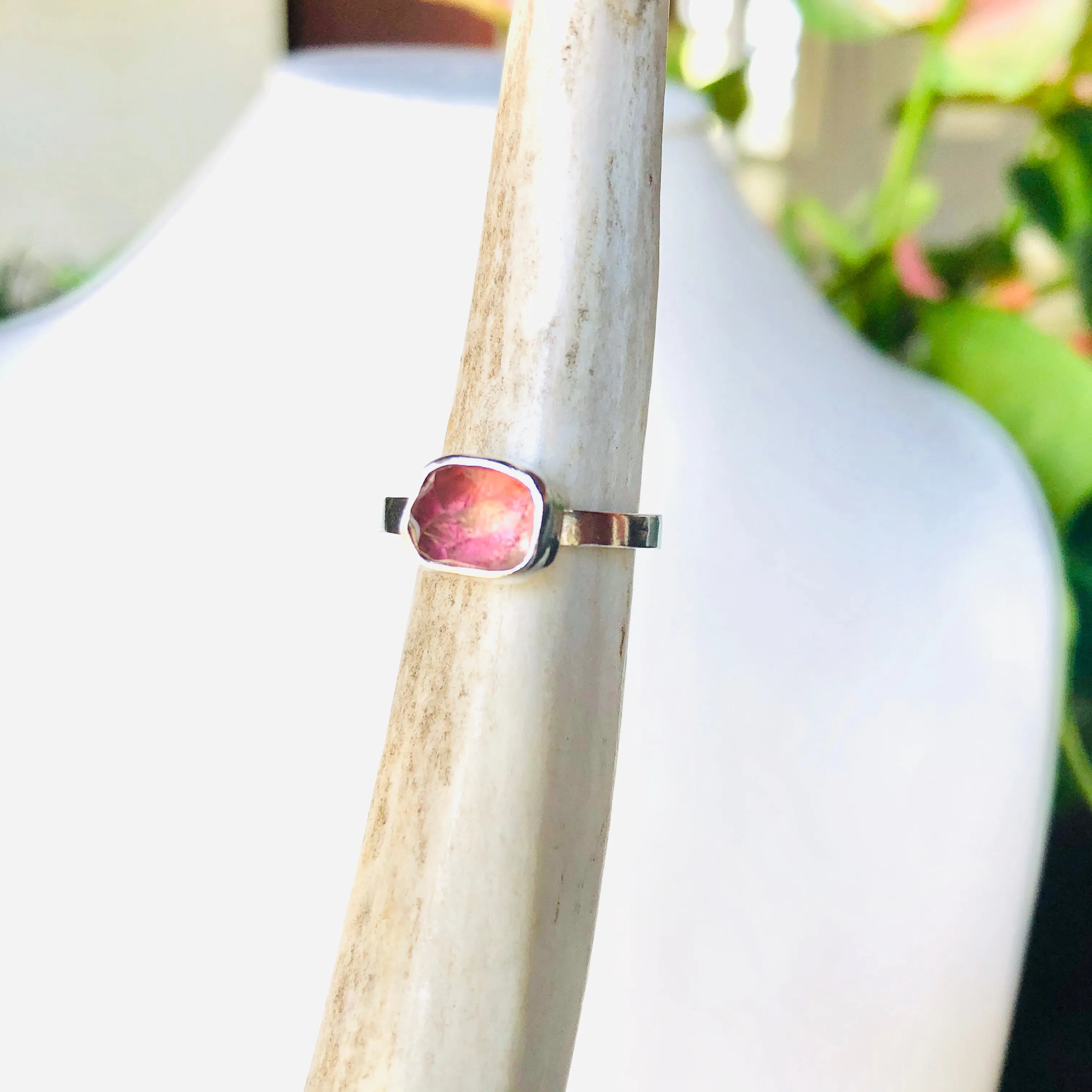 Stacking pink tourmaline ring