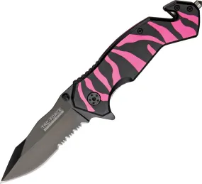 TAC Force Zebra Stripe Rescue Linerlock 4 3/4