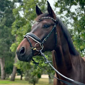 Taos Black Patent Snaffle Bridle