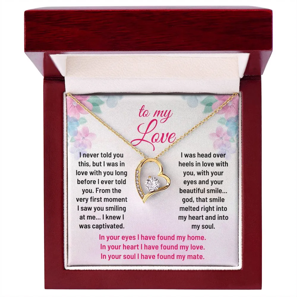 To My Love Heart Pendant Necklace Gift For Wife or Soulmate